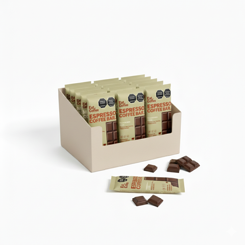 Caja de Espresso Coffee Bar 12gr (desde 6 unidades) - Barra de cacao semiamargo y café colombiano. Ingredientes